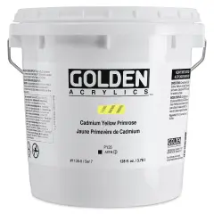 Golden Heavy Body Acrylic Paint - Cadmium Yellow Primrose, 128 oz Jar