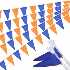 Orange and Blue Pennant Banner Flags