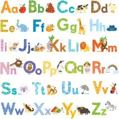 Watercolour Animal Alphabet ABC Kids Wall Stickers