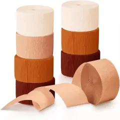 Wedding Decorations, 8 Rolls Rust Orange Brown Crepe Paper Streamers-82 Ft Long