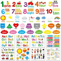 Alphabet Numbers Wall Decals - 12 Sheets Color