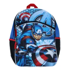 Marvel Captain America Blue Boys 16 inch School Backpack