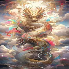 Golden Dragon Diamond Painting Kit - 12X20 Inch (G3944)