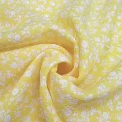 1 Yard Yellow or Off White Poly Crepe Fabric Lightweight Draping Polyester 57/58" Wide