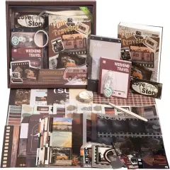 Scrapbook Kit with Tweezers, Glue Tape & Stickers &ndash; Traveler