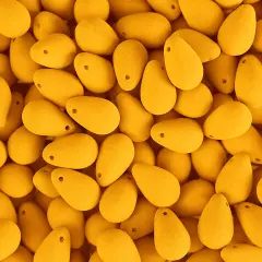 John Bead 114pcs 6x9mm Czech Glass White Alabaster Velvet Drop Bead Strands Sunflower