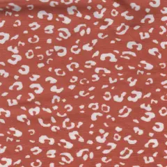 Floral Animal Print Brushed DTY Knit Stretch Fabric 58/60" Wide RUST LT