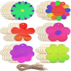 30 Pieces Flowers Wood Cutouts Floral