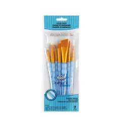 RCC 404 | Crafter's Choice&trade; 7pc Golden Taklon Variety Brush Set