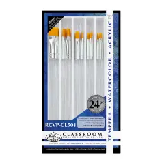 RCVP-CL501 | Clear Choice 24pc Golden Taklon Flat Brush Set