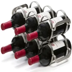 Mango Steam 6 Bottle Counter-top Wine Rack - Storage Organizer for Kitchen Silver