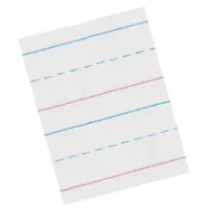 Sulphite Handwriting Paper, Dotted Midline, Grade 1, 5/8" x 5/16" x 5/16" Ruled Long, 10-1/2" x 8", 500 Sheets