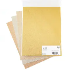 Pinkfresh Studio Essentials Glitter Cardstock 8.5"X12" 12/pk-Metallics, 3 of each color