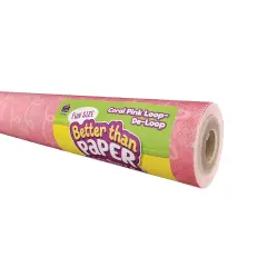 Fun Size Better Than Paper&reg; Bulletin Board Roll, 18" x 12', Coral Pink Loop-De-Loop