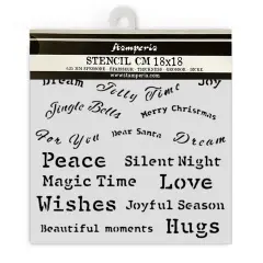 Stamperia Stencil 7"X7"-Classic Christmas Quotes