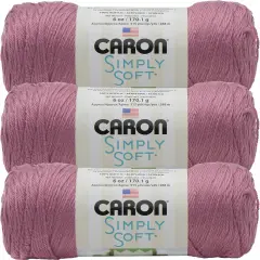 Caron Simply Soft Plum Wine Yarn - 3 Pack of 170g/6oz - Acrylic - 4 Medium (Worsted) - 315 Yards - Knitting/Crochet
