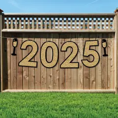 Big Dot of Happiness New Year's Eve - Gold - 2025 New Years Eve Party Decorations - 2025 - Outdoor Letter Banner