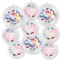 Big Dot of Happiness In My Party Era - Celebrity Concert Party Tissue Hanging Decoration Kit - Paper Fans - Set of 9