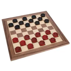 WE Games Old School Red and Black Wooden Checkers Set -12 in.