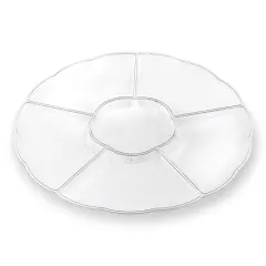 Clear Big 6-Partition Round Disposable Plastic Trays (24 Trays)