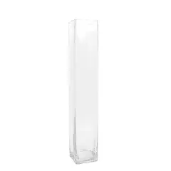 2 Clear 28 in Square Cylinder Glass Flower VASES Table Centerpieces Party Events