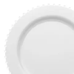 White Pearl String Round Disposable Plastic Dinner Plates - 10" (120 Plates)