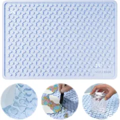 LET'S RESIN Premium Resin Collector Mat,20" x 14"Large Silicone Mat,Easy Cleanup & Heat Resistant Thick Silicone Mats for Crafts,Resin Molds, Epoxy Resin,Playdough Mat,Placemat(Blue)