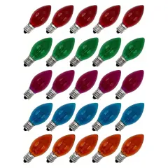 Kitcheniva C7 Steady Burning Christmas Light Bulbs Replacement Box of 25