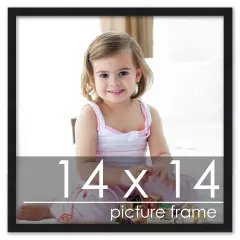 Square Simple Black Picture Frame - UV Acrylic, Foam Board Backing, Hanging Hardware