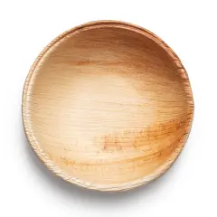 Round Palm Leaf Eco Friendly Mini Disposable Sauce Bowls - 2.5 oz. (100 Bowls)