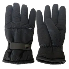 Solid Wing Black Waterproof Ski Gloves for Winter Adventures