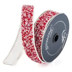 1.5" Peppermint Multi Sprinkles Ribbon: Red/White(10 Yards)