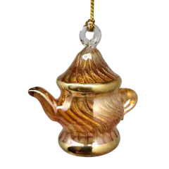 Egyptian Glass Teapot Ornaments - Spiral Gold