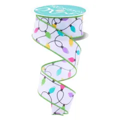 1.5" Christmas Lights Ribbon: Pastel (10 Yards)