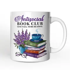Lavender Antisocial Book Club Mug Gift