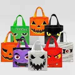 Wrapables Non-Woven Reusable Halloween Trick or Treat Bags, 8pc Monster