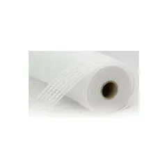 10.25" Drift Border Mesh Ribbon: White (10 Yards)