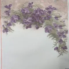 Lilac Cascade Designer Printed AIDA Fabric. Canvas for embroidery with an applied backgroundKF-1367A