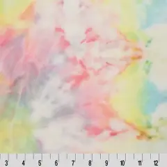 Multi Tie Dye Cuddle Pastel Fabric per yard