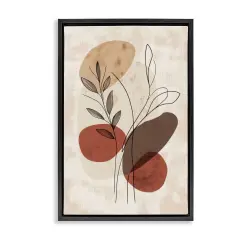 Stupell Industries Sprig Outlines Neutrals Floater Framed Canvas Wall Art Design by LSR Design Studio