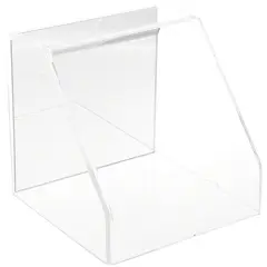 Plymor Clear Acrylic Slanted Front Display Case with No Base (Mirrored), 6" x 6" x 6"