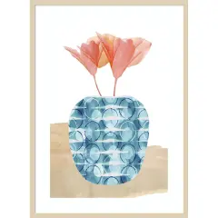 Colorful Decorative Pot II by Flora Kouta Wood Framed Wall Art Print