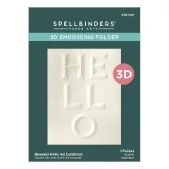 Spellbinders 3D Embossing Folder -Beveled Hello A2 Cardfront