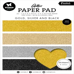 Studio Light Essentials Foil Paper Pad 5.86"X8.26" 24/Pkg-Nr.209, Gold / Silver / Black