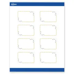 Avery Printable Rectangle Labels, Gold Dots with Green Florals, 2" x 3", Matte White Rectangle Labels, Permanent, Laser/Inkjet, 80ct, Great for Product Labels