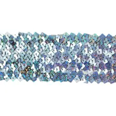 5 yards of 5 Row 1 3/4" Starlight Hologram Square Sequin Stretch Trim | 5 yard cut Gunmetal