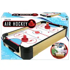 Ambassador Games: Tabletop Air Hockey - 20" - Compact Traditional Arcade-Themed Game, Air Cushion, Quality Wood, Mini Set, Adults & Kids 3+, 2 Players