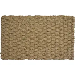 Gardenised Heavy Duty Coco Coir Doormat Non Slip PVC Baking Embossed Welcome Design Natural Coconut Fiber Floor Mat for Front Door Porch Patio Entryway Garage Mudroom & Outdoor Use 18x30" Nautical Braid