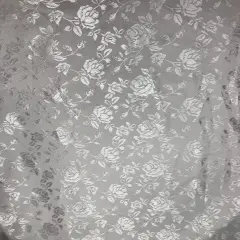 1 Yard Silver Jacquard Satin Fabric Reversible Material for Drapery Table Overlay Sewing 58/60 Inches Width