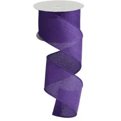 2.5" Royal Faux Burlap Ribbon: Purple (10 Yards)
